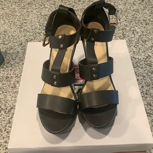 Justfab situna black wedges